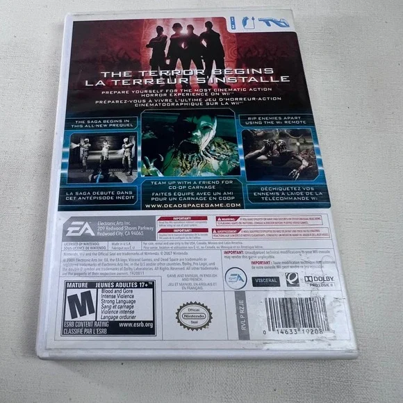 Dead Space Extraction Wii Game Horror Shooter Action Adventure Survival
